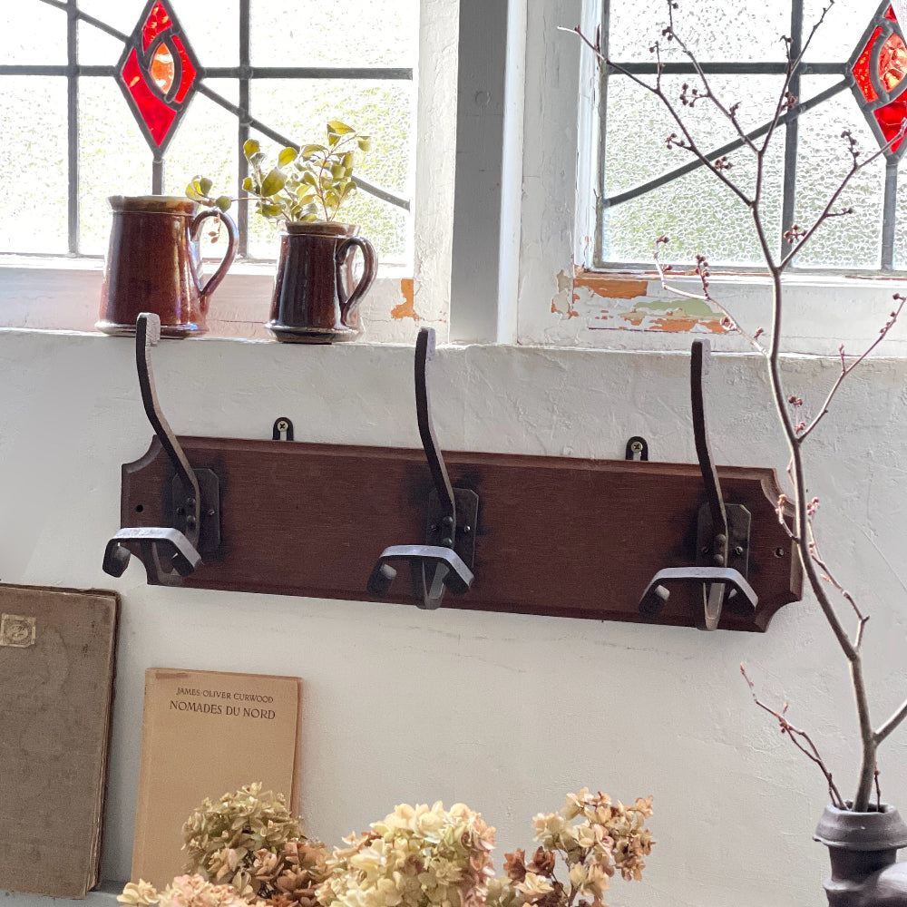 玄関に取り付けたいアイアン3連フック フランスアンティーク