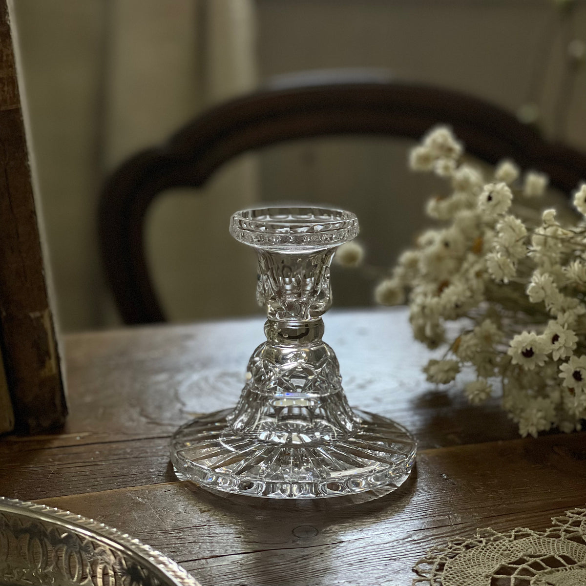 40s〜50sアメリカアンティーク クリスタルガラス&大理石キャンドル燭台 40s〜50sアメリカアンティーク クリスタルガラス&大理石キャンドル燭台