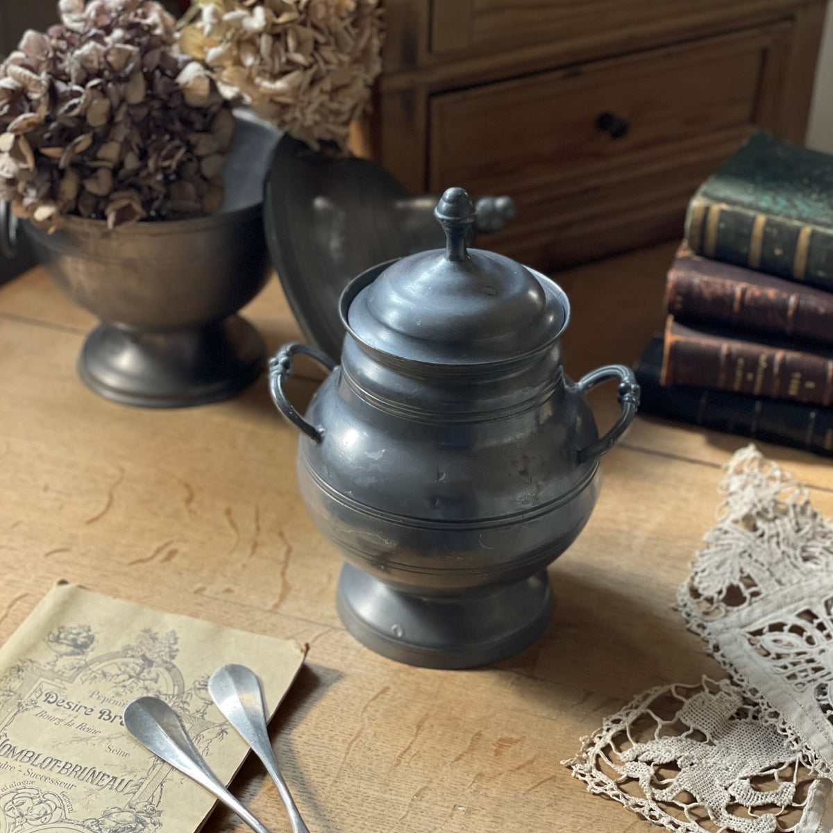 蓋付き両手エタンポット（高さ26cm） フランスアンティーク