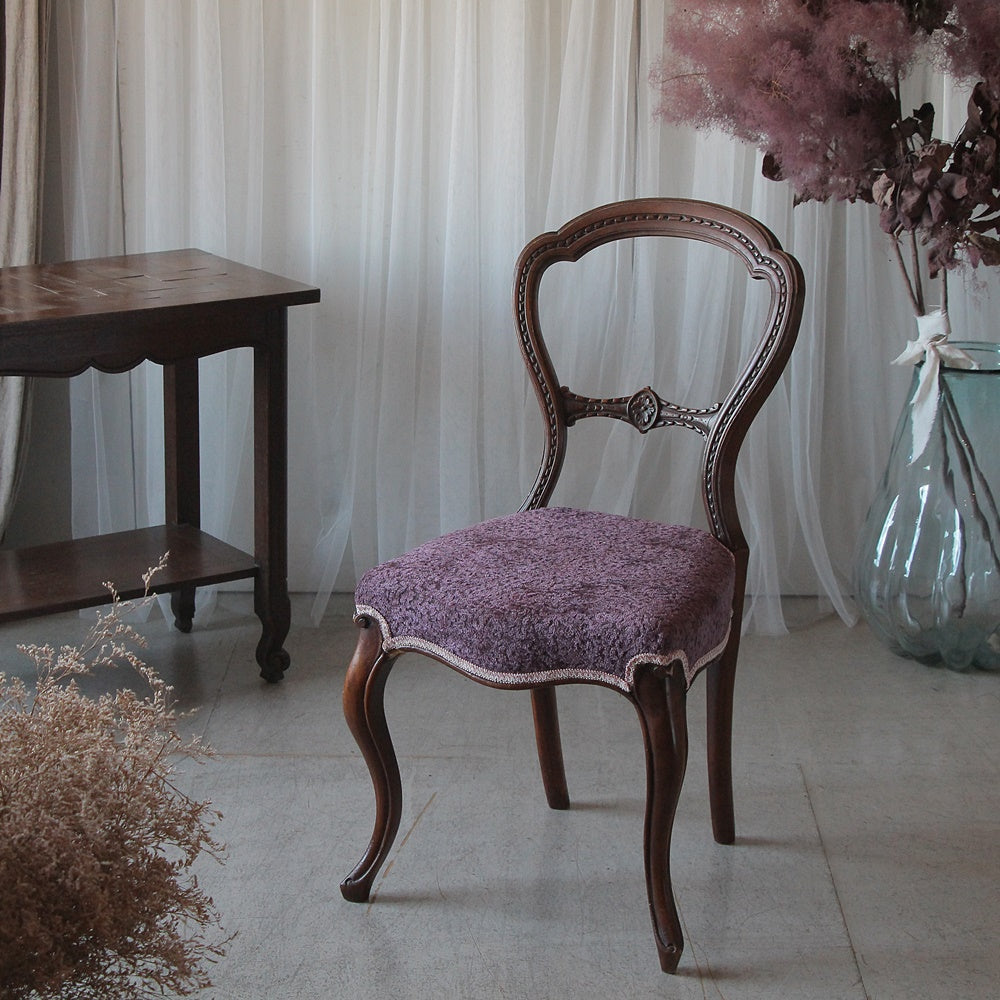 1890年代ヴィクトリアンバルーンバックチェア（張替え済み） イギリス