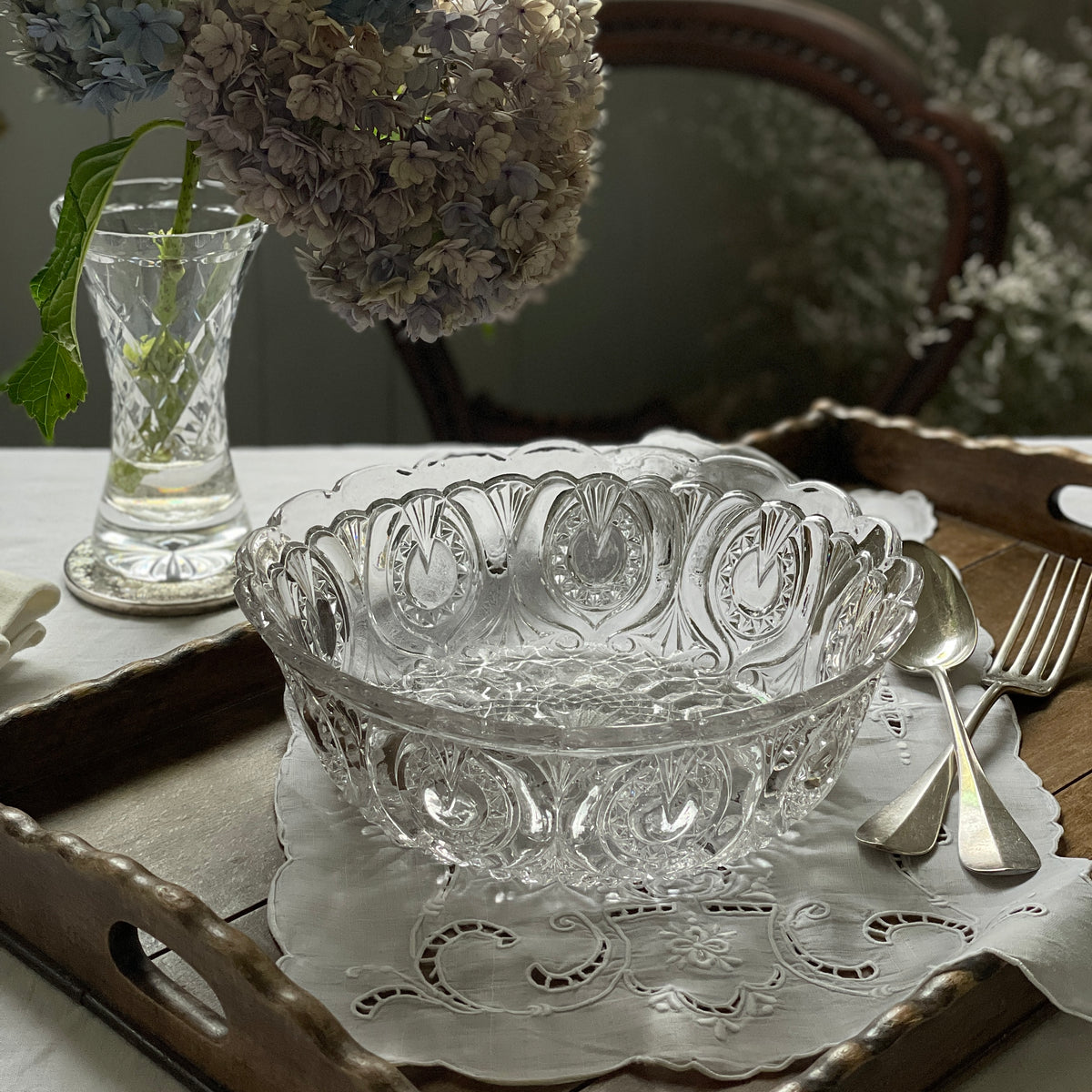 イギリスアンティークボウル皿 ヴィクトリアンガラスボウル（直径24cm） イギリスアンティーク