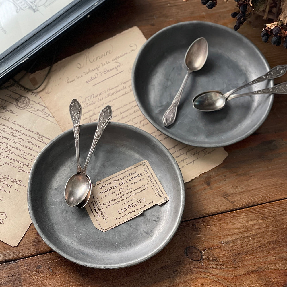 2枚あり！浅めのエタンボウル（直径19.5cm） フランスアンティーク