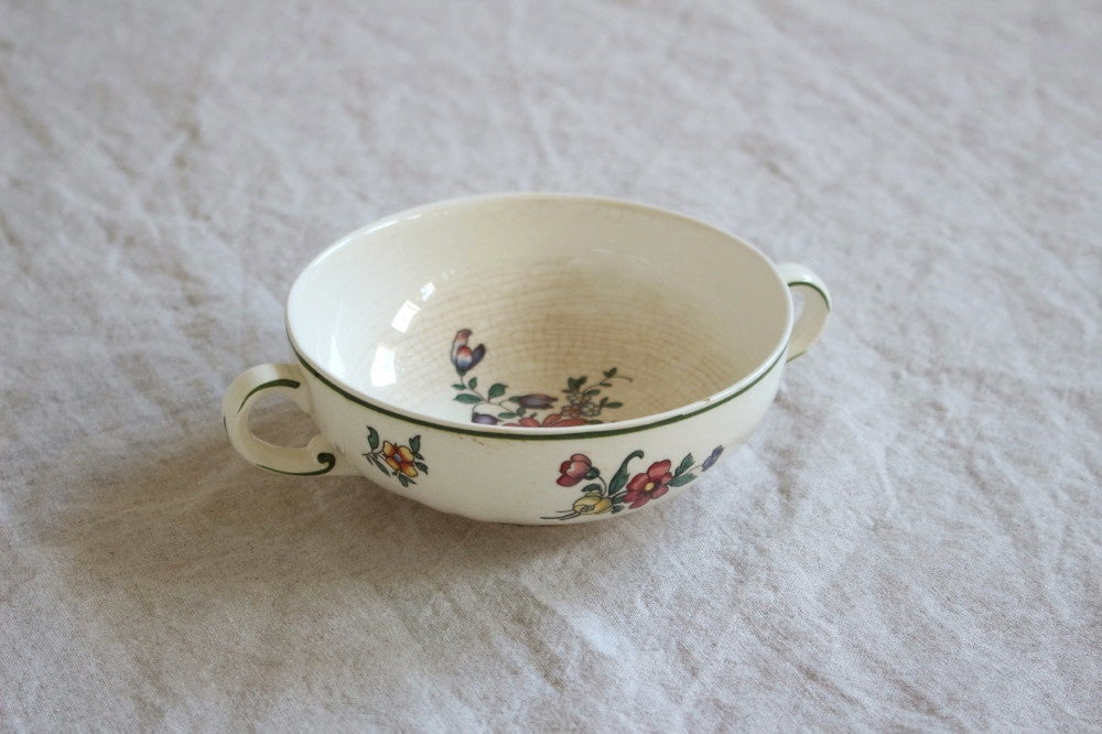 花の絵柄が可愛いスープボウルビレロイ&ボッホ社 フランスアンティーク
