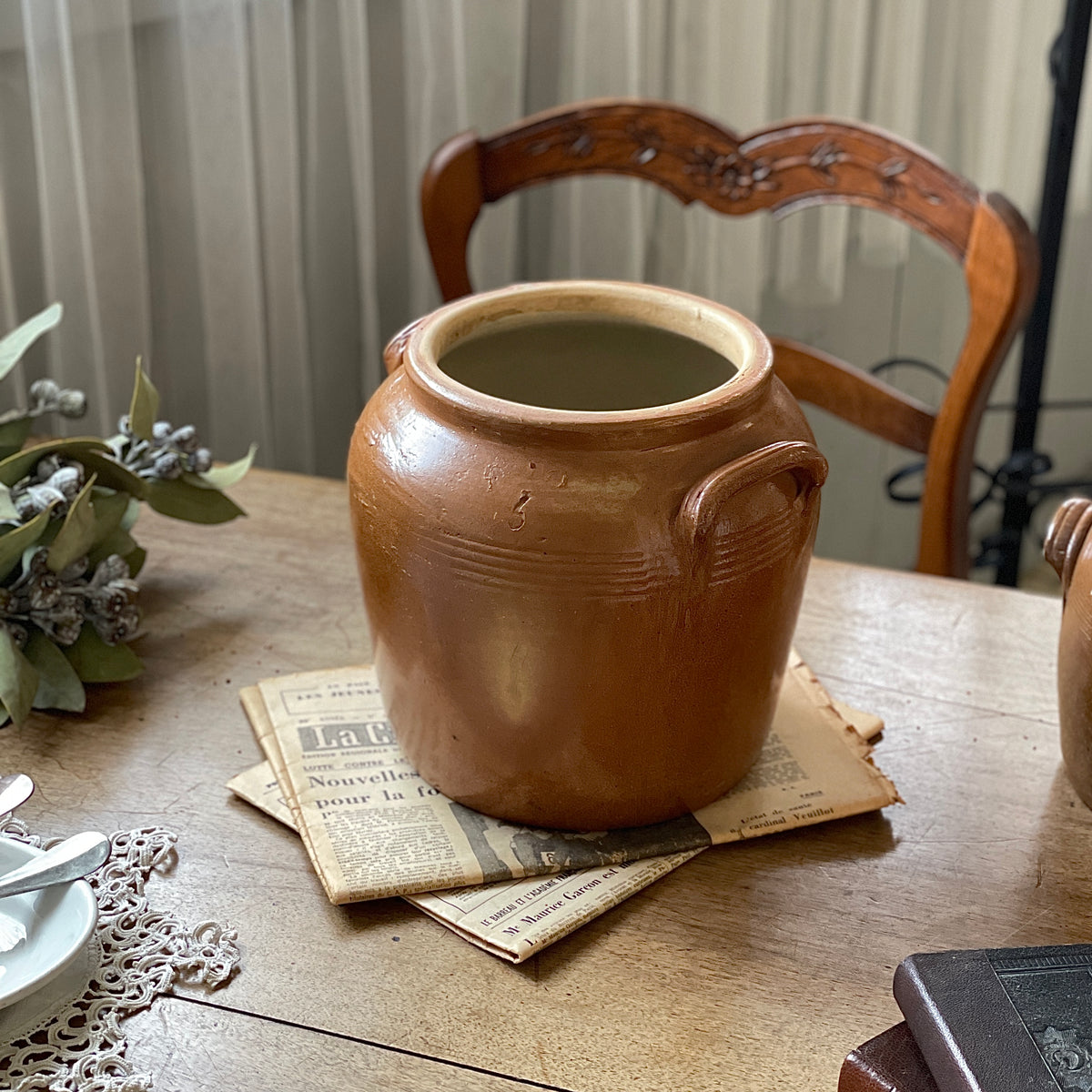 大きなサイズのコンフィポット（高さ23cm） フランスアンティーク