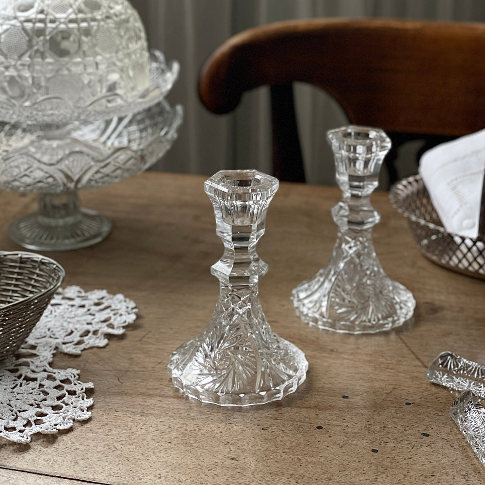 ペアキャンドルスタンド（高さ13cm） イギリスアンティーク