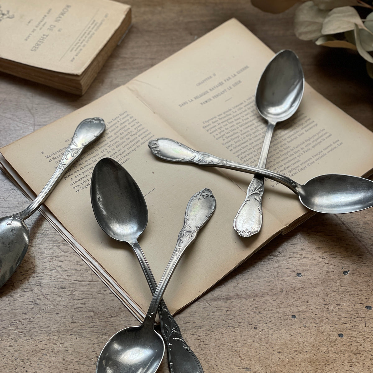 5本あり！美しいデザインが魅力のエタンスプーン フランス