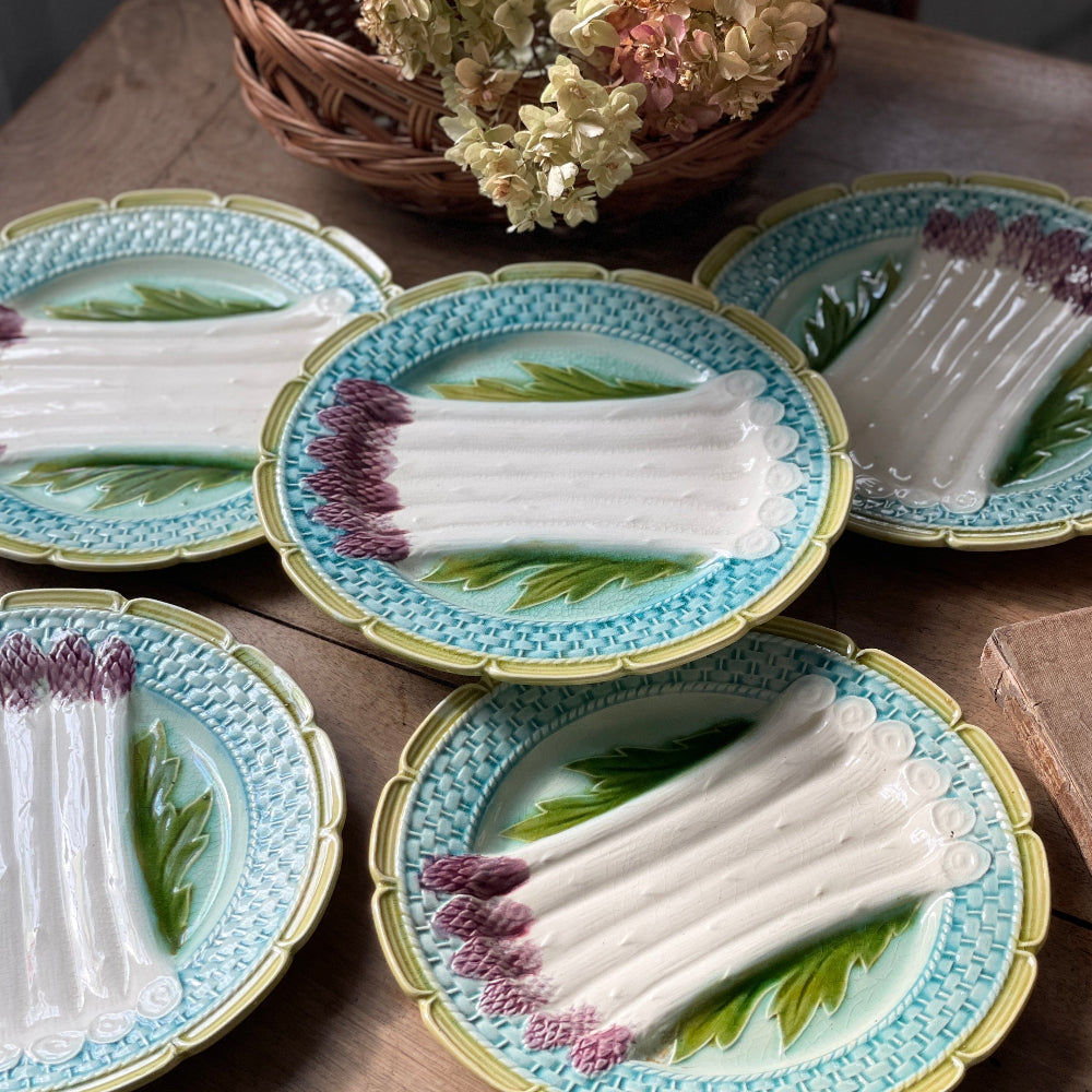 イギリスアンティーク アスパラガスプレート ブルー＆ホワイト イギリスアンティーク アスパラガスプレート ブルー＆ホワイト