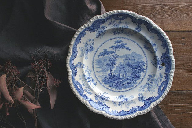 イギリスアンティーク食器 ウォームプレート（皿） Chinese Marine 1840年代 – チェルシーオールド