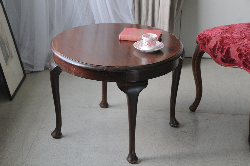 1930年代マホガニー材コーヒーテーブル（直径61.5cm) イギリス 