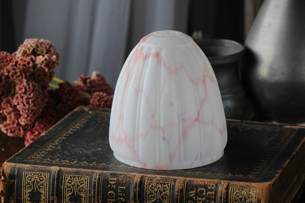 イギリスのガラスシェード 1930年代ハンギングボール マーブル模様 イギリス アンティーク マーブルガラス ランプボウル ハンギングランプ