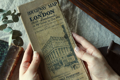 1929年ランドマーク付きLONDONマップ（地図）　イギリスアンティークインテリア雑貨