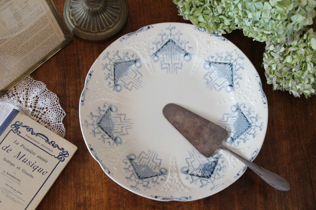 1900年代ロンウィー窯の素敵な大皿（プレート） フランスアンティーク