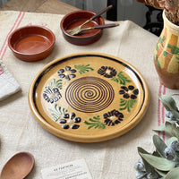 アルザス地方の黄色い大皿（直径28cm）　フランスアンティーク