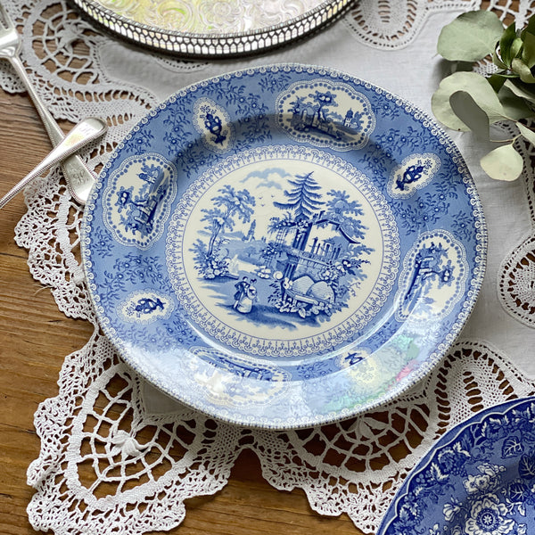 イギリス アンティーク 皿 バーレイ製 イギリス食器 Burleigh ブルーアジアティックフェザンツ プレートM
