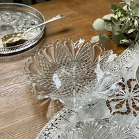 ヴィクトリアン！フリルのようなガラスプレート（皿）　イギリスアンティーク