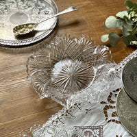 ヴィクトリアン！フリルのようなガラスプレート（皿）　イギリスアンティーク