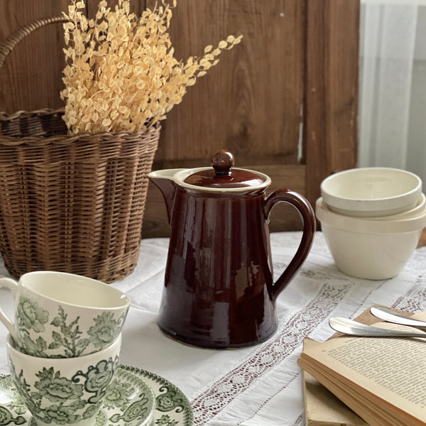 茶色が可愛いDENBY（デンビー）ポット（容量1L） イギリスアンティーク