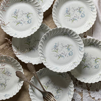 7枚あり！アビランド社すずらんと勿忘草のスープ皿（直径19cm）　フランスアンティーク