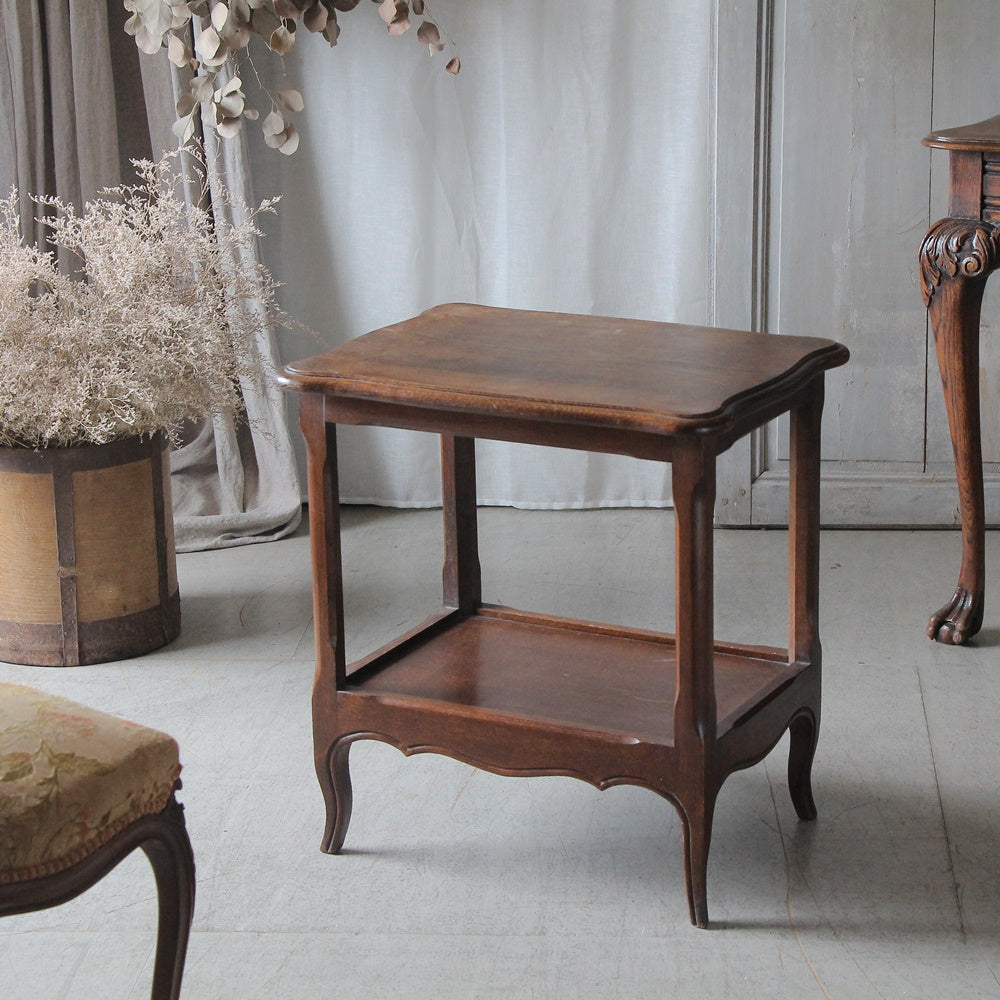 1930年代オーク材サイドテーブル（高さ61cm）　フランスアンティーク