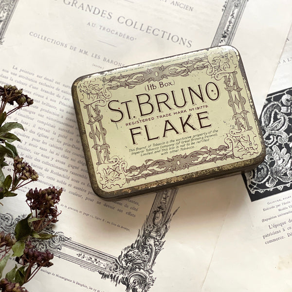 St. Bruno Flake」タバコ缶（16x12cm） イギリスアンティーク