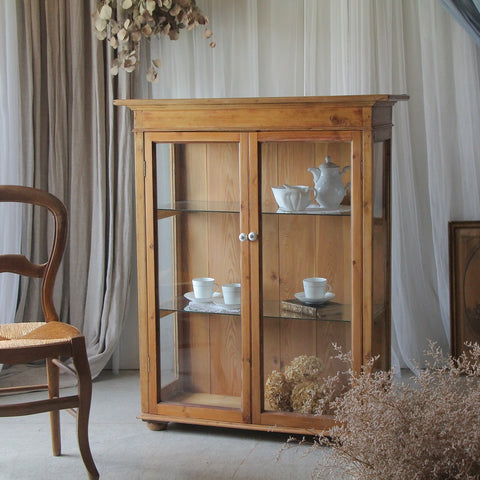 1880年代オールドパイン材キャビネット（横幅95.5cm）　イギリスアンティーク