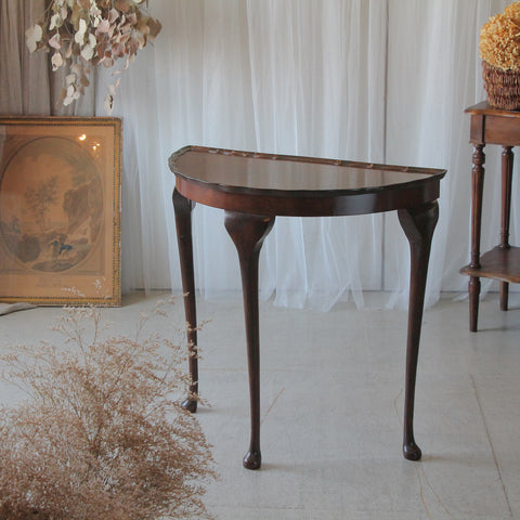 猫足が素敵なマホガニー材コンソールテーブル（高さ73cm）　イギリスアンティーク家具