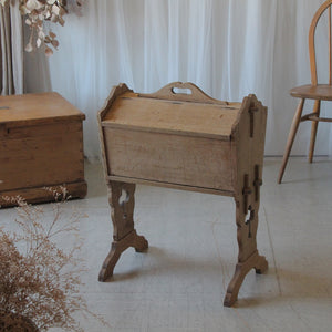 1930年代剥離のオーク材ソーイングボックス（裁縫箱） フランス