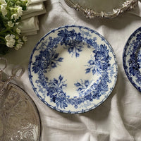 クレイユモントロー窯FLORAシリーズスープ皿（直径22.5cm）　フランスアンティーク食器