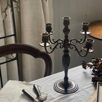 ５灯コッパー（銅）製キャンドルスタンド（高さ33.5cm）　イギリスアンティークインテリア雑貨