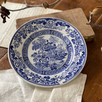 クレイユモントロー窯シノワズリ模様の平皿（直径21.5cm）　フランスアンティーク食器