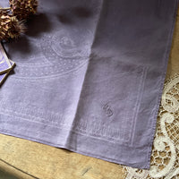 草木染め（緑茶・檳榔）テーブルクロス（70x70cm）GP　イギリスアンティーク