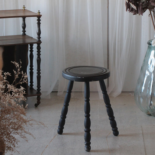 ナポレオントワ ブラックペイントのスツール フランスアンティーク