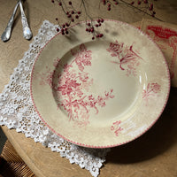 ディゴワンサルグミンヌ窯繊細な花模様の大皿（直径30.5cm）　フランスアンティーク