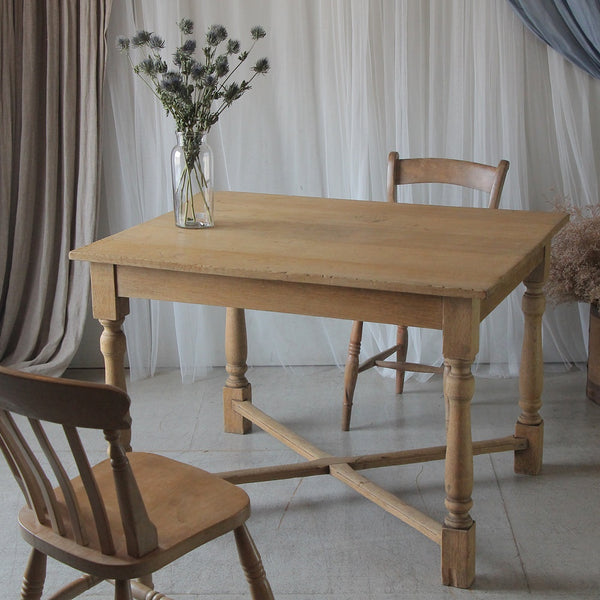 3台あり！1930年代剥離オーク材カフェテーブル フランスアンティーク