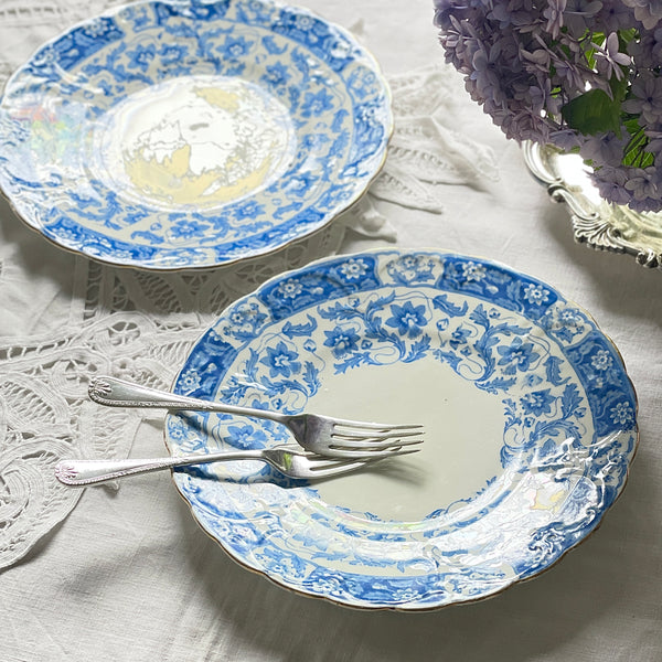 ヴィクトリアンBBプレート（ブルー） イギリスアンティーク