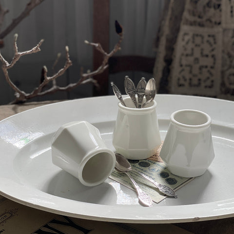 3個あり！質感が可愛いヨーグルトポット（高さ7cm）　フランスアンティーク