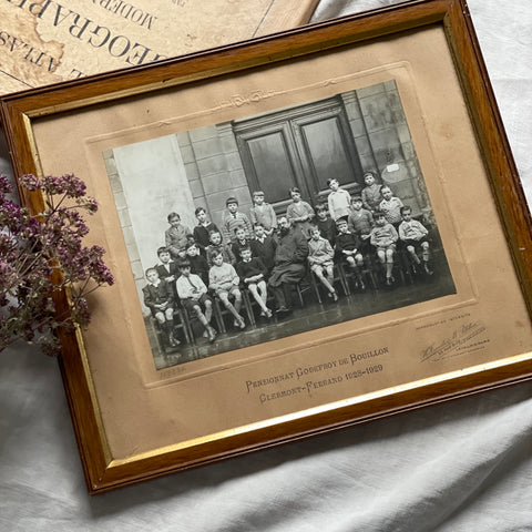 1928-1929年フランス寄宿学校の集合写真（34x28.5cm）　フランスアンティーク