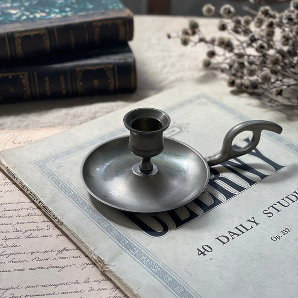 持ち手式メタルキャンドルスタンド（高さ5.5cm） イギリスアンティーク