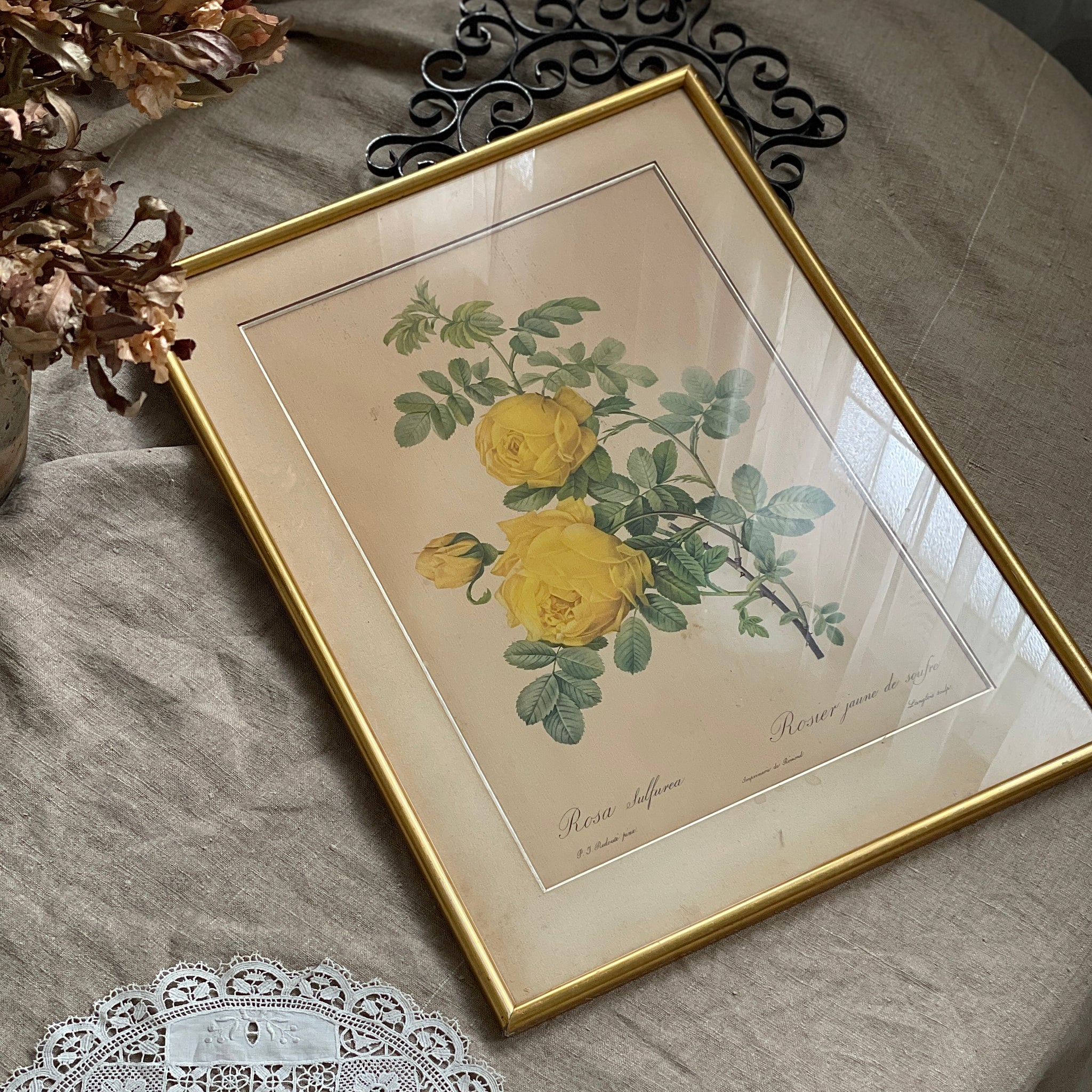 フランスアンティーク額フレーム薔薇 ルドゥーテ