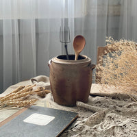 キッチンツール入れに！コンフィポット（高さ19cm）　フランスアンティーク