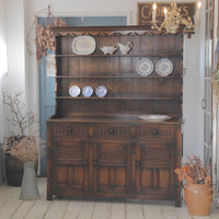 1930年代ソリッドオーク材ドレッサー（カップボード）横幅152.5cm　イギリスアンティーク