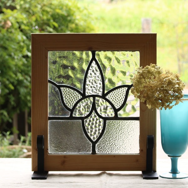 ステンドグラス 小さいサイズで透明ガラスのステンドグラス イギリス
