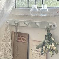 清潔感漂うエナメルフック（横幅46cm）　フランスアンティークイオンテリア雑貨