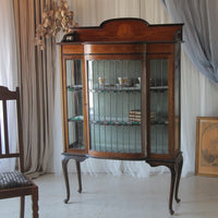 1910年代マホガニー材ステンドグラス　キャビネット（高さ165.5cm）　イギリスアンティーク