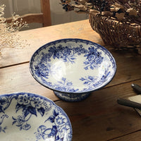 クレイユモントロー窯FLORAコンポティエ（高さ9.5cm）バラ　フランスアンティーク