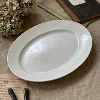 ジアン窯白のオーバルプレート（45x33cm）　フランスアンティーク