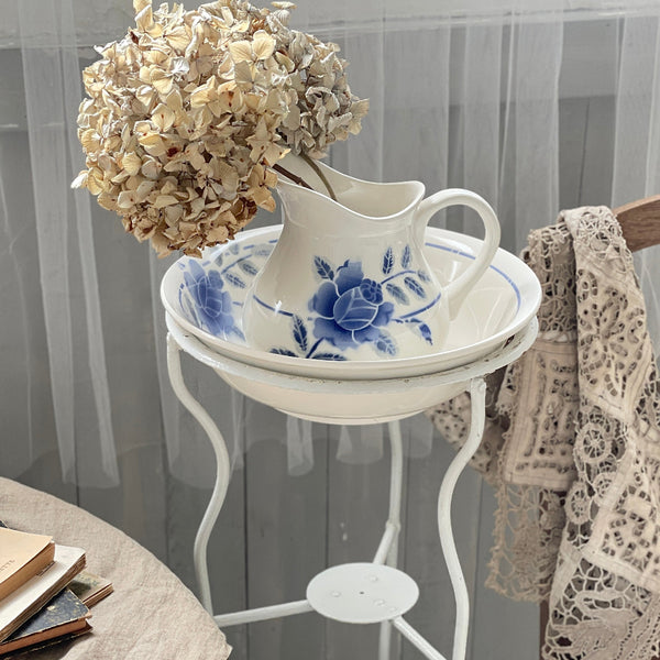 ムーランデルー窯スタンド付きBroc et cuvett フランスアンティーク