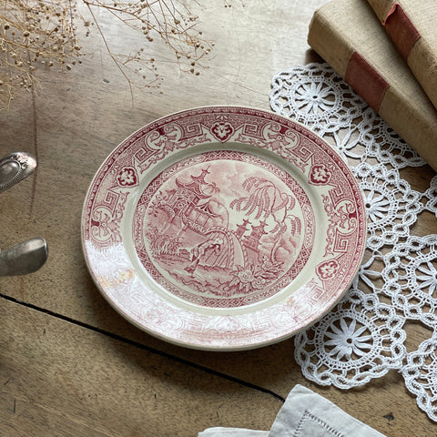 ディゴワンサルグミンヌ窯のジャポニズム平皿（直径20cm）　フランスアンティーク　