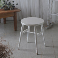 白ペイントが清潔感を感じるスツール（高さ45.5cm）　イギリスアンティーク