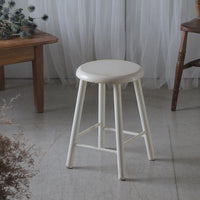 白ペイントの可愛いスツール（高さ46.5cm）　イギリスアンティーク